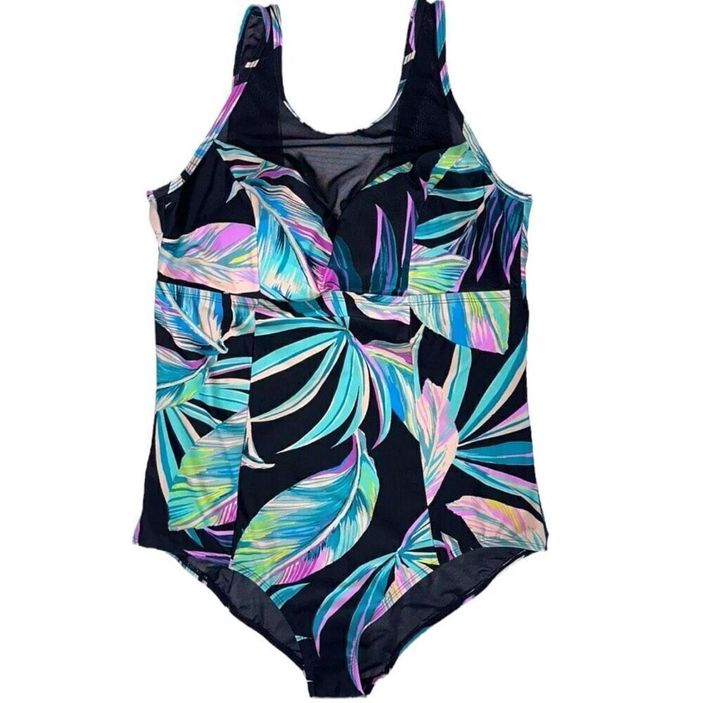 Torrid Tropical Floral Mesh Inset One Piece Swimsuit NWT